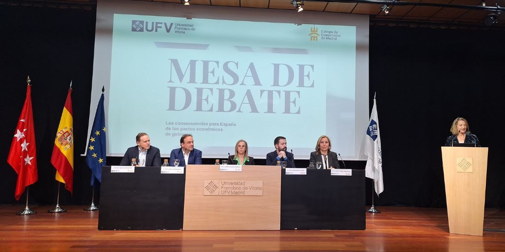 La Universidad Francisco de Vitoria y el Colegio de Economistas de Madrid organizan una mesa de debate sobre las consecuencias de los pactos económicos del gobierno para sus alumnos del College